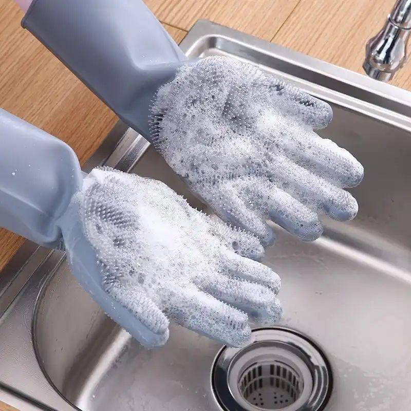 Dish washing gloves pair | No need of sponge more.